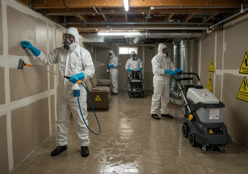 Basement Moisture Removal and Structural Drying process in Shafter, CA